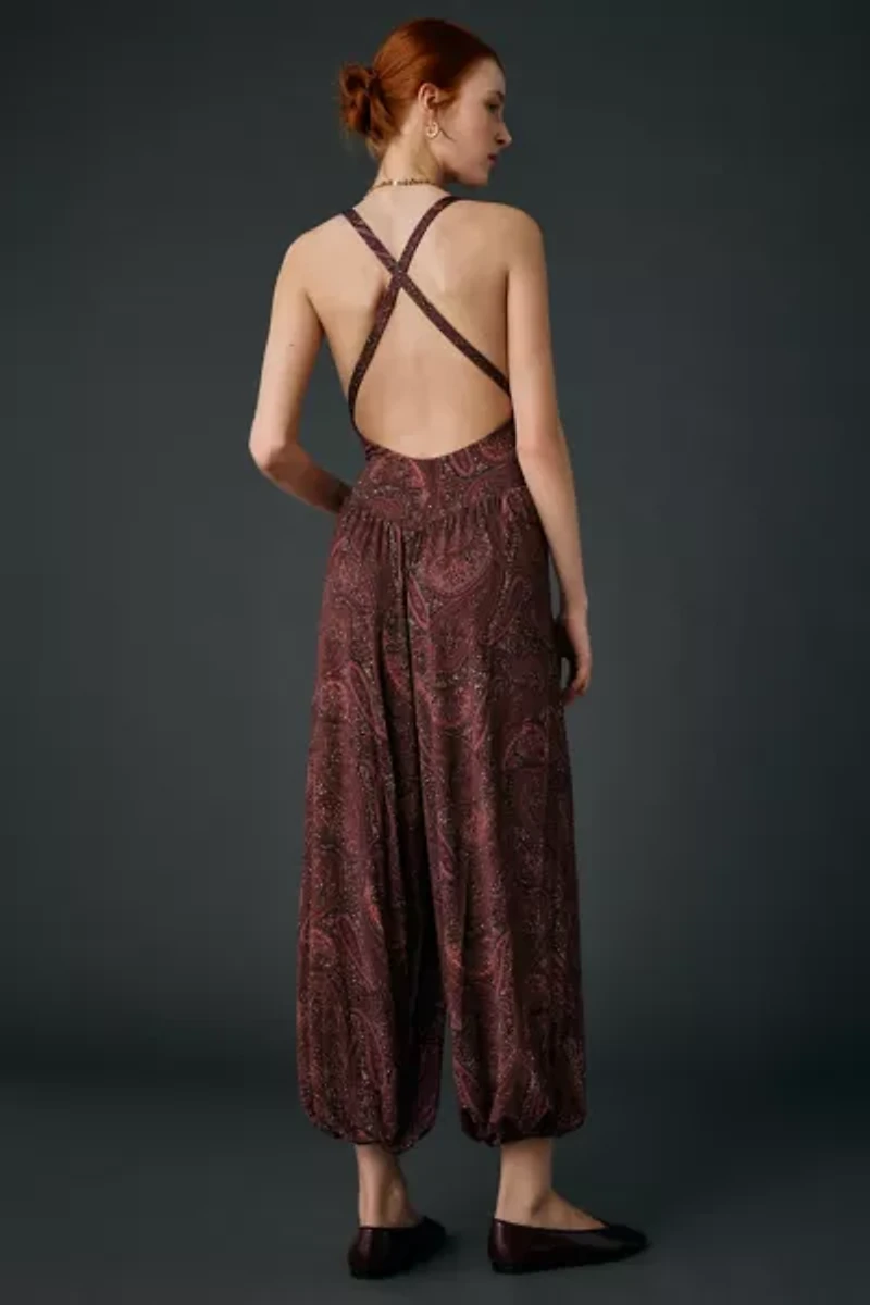 AFRM Bogart Chocolate Paisley Balloon Leg Jumpsuit