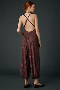 AFRM Bogart Chocolate Paisley Balloon Leg Jumpsuit