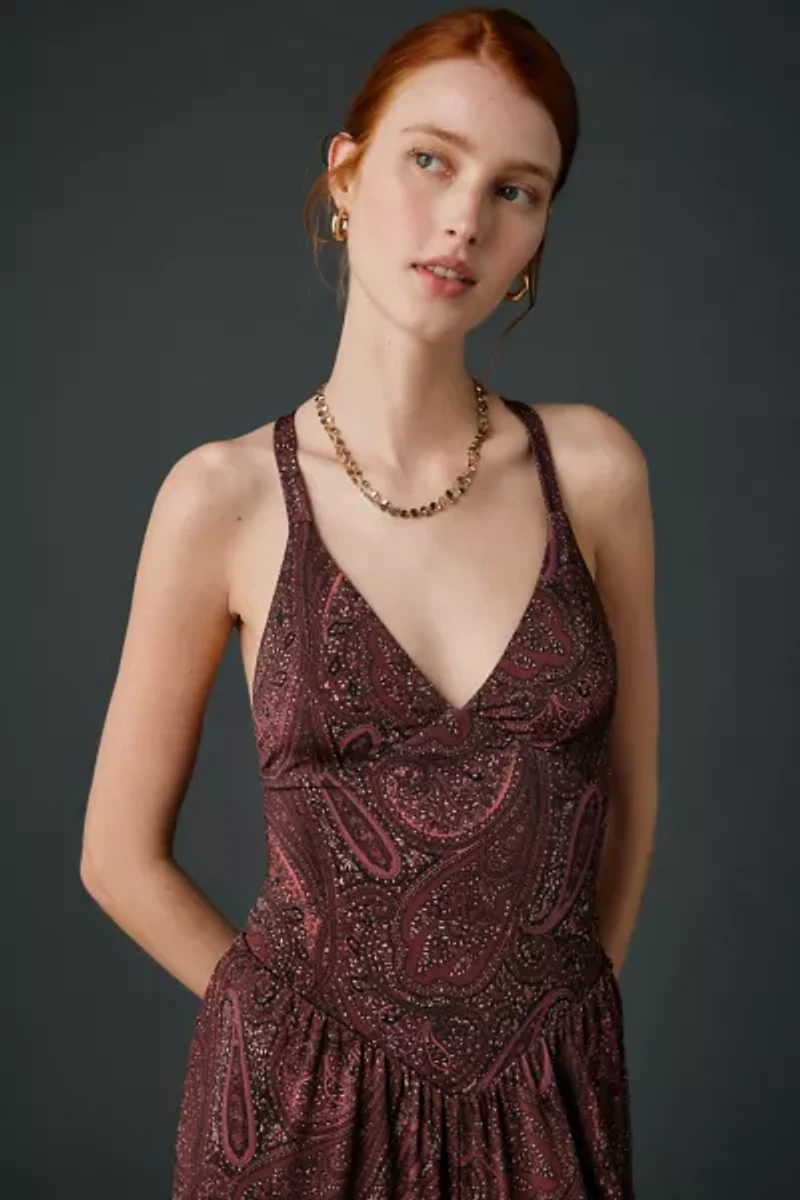 AFRM Bogart Chocolate Paisley Balloon Leg Jumpsuit