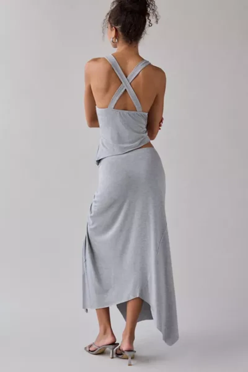 UO Avalon Asymmetric Jersey Knit Skirt 2-Piece Set