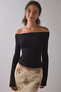 UO Kelly Boatneck Bell Sleeve Open Tie-Back Top