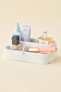 Kathryn 2-Tier Resin Marble Makeup Organizer