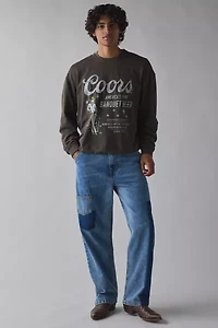 Coors Banquet Beer Cowgirl Graphic Crew Neck Sweatshirt