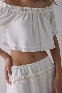 UO Wild Meadow Ruffle Crop Top + Mini Skirt Set