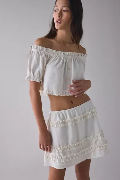 UO Wild Meadow Ruffle Crop Top + Mini Skirt Set