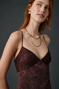 AFRM Christina Chocolate Paisley Chiffon Slip Maxi Dress