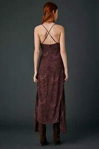 AFRM Christina Chocolate Paisley Chiffon Slip Maxi Dress