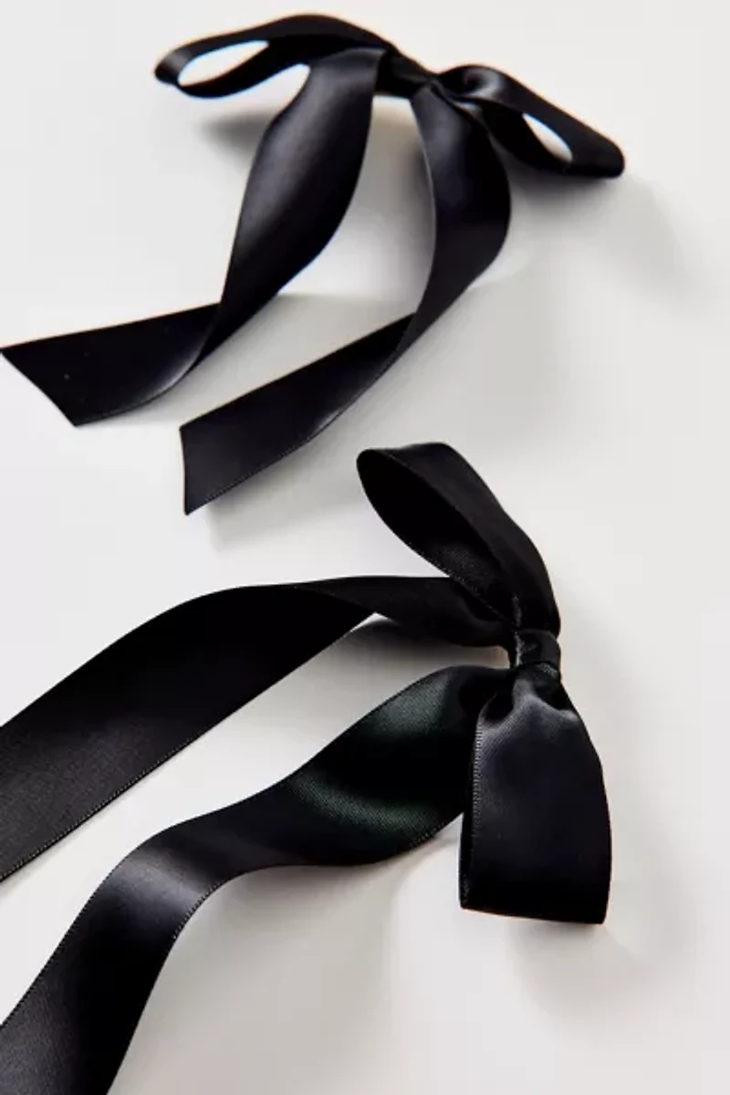 Drapey Satin Bow Hair Clip Set