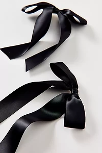 Drapey Satin Bow Hair Clip Set