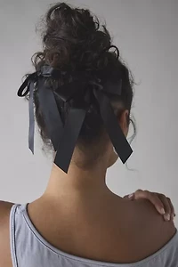 Drapey Satin Bow Hair Clip Set