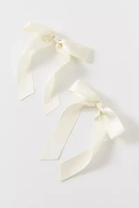 Drapey Satin Bow Hair Clip Set