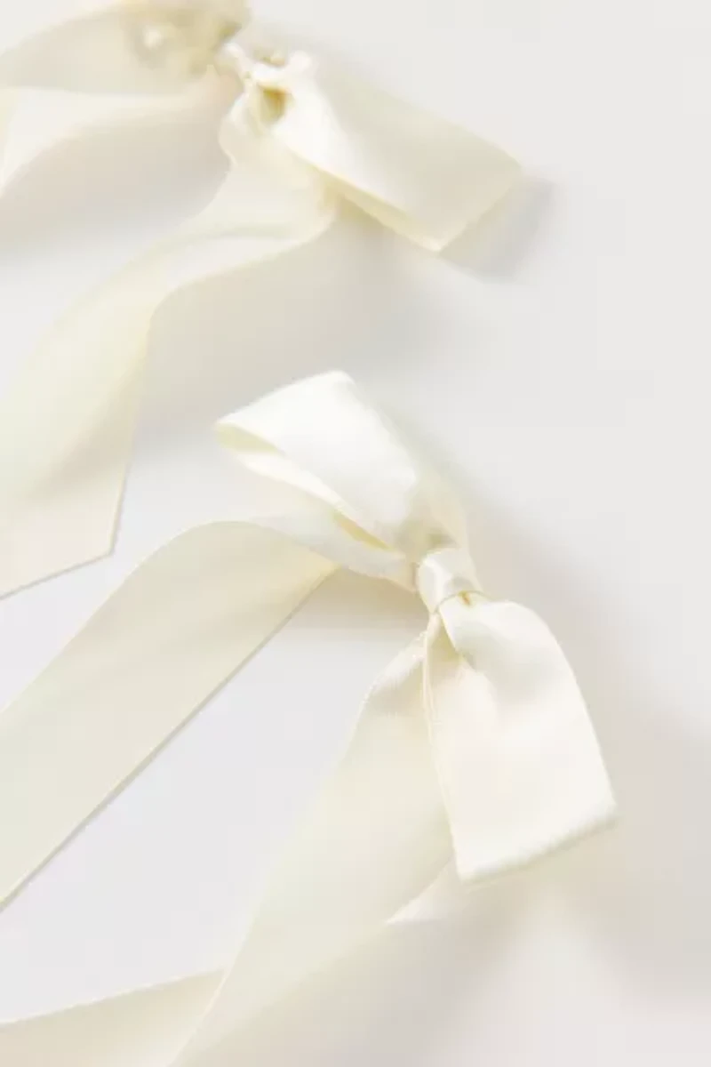 Drapey Satin Bow Hair Clip Set