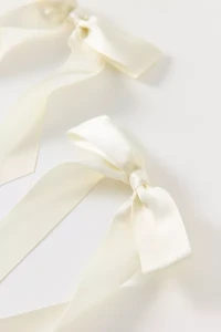 Drapey Satin Bow Hair Clip Set