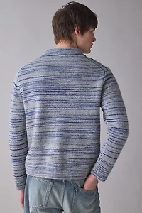 Wax London Alpha Random Space Dye Zip Polo Sweater