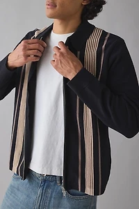 Wax London Lennox Milano Stripe Knitted Polo Sweater