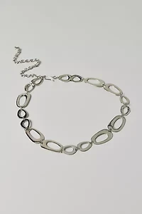 Geo Oval Metal Chain Belt