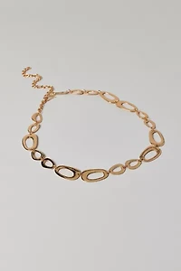 Geo Oval Metal Chain Belt