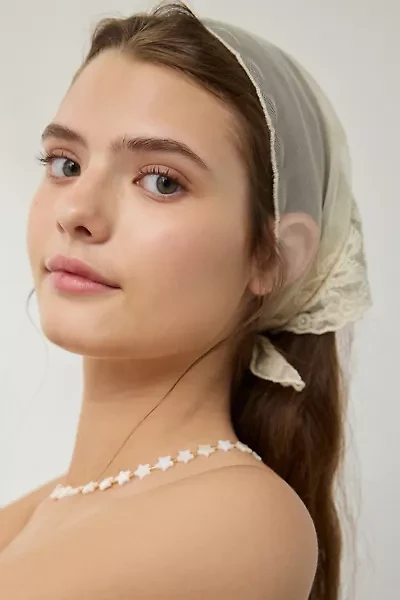 Sheer Floral Lace Headscarf