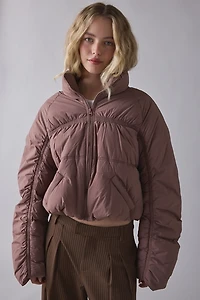 BDG Piper Ruched Cropped Puffer Jacket