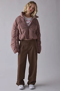 BDG Piper Ruched Cropped Puffer Jacket