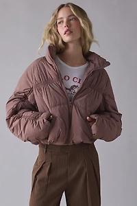 BDG Piper Ruched Cropped Puffer Jacket