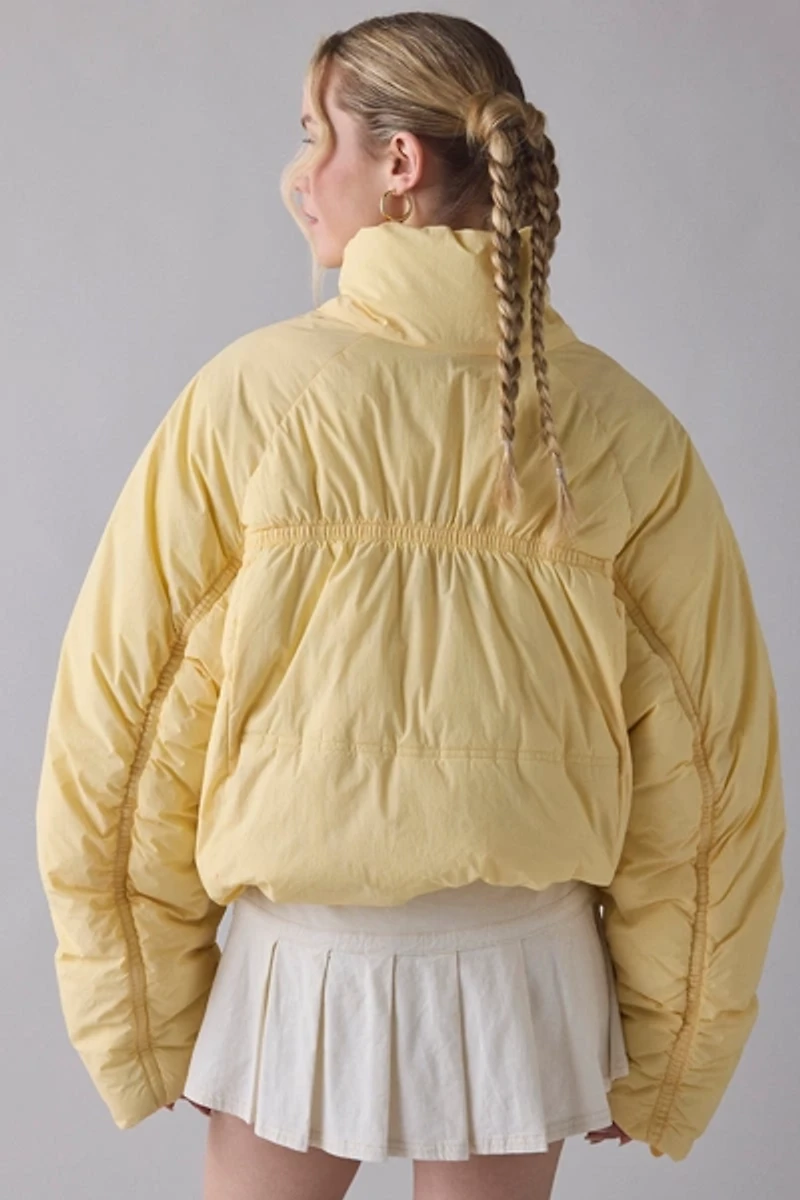 BDG Piper Ruched Oversized Crop Puffer Jacket