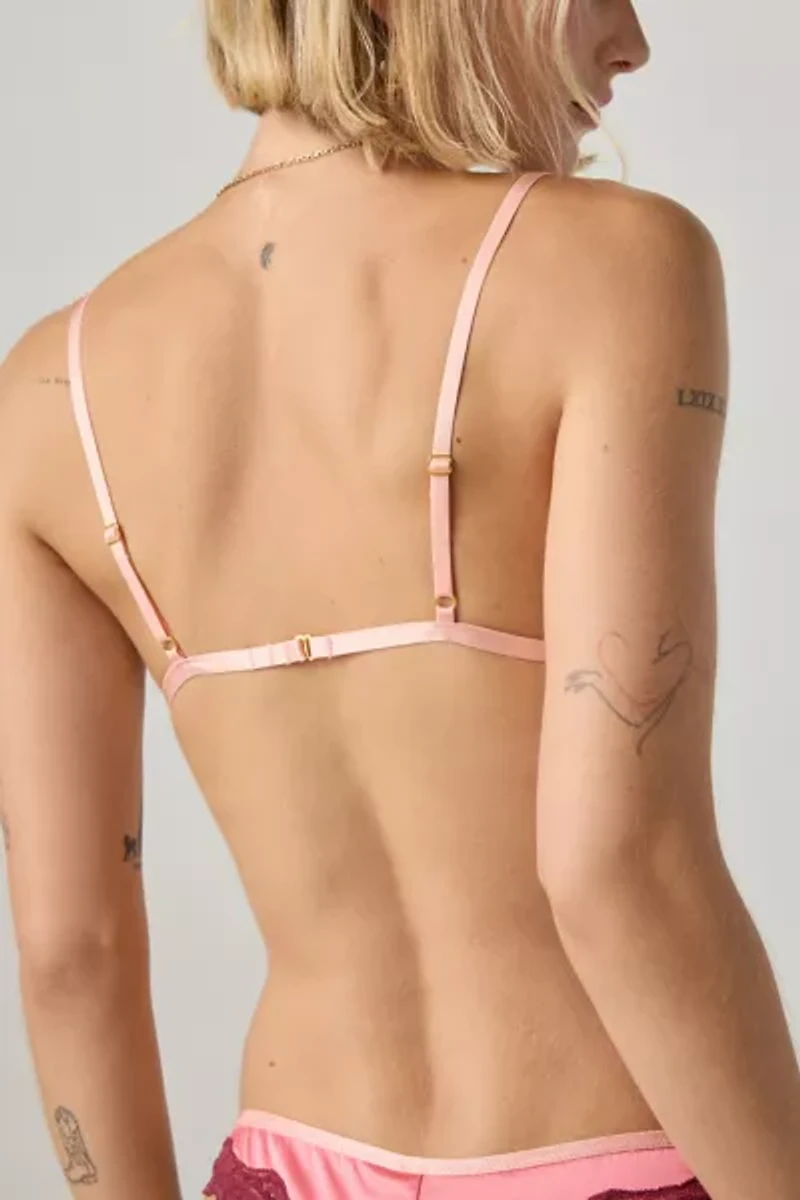 Wild Lovers Thea Lace Trim Satin Triangle Bralette