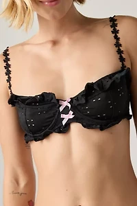 Wild Lovers Aria Eyelet Lace Bow Detail Demi Underwire Bra