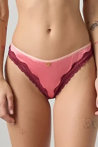 Wild Lovers Thea Lace Trim Satin Thong