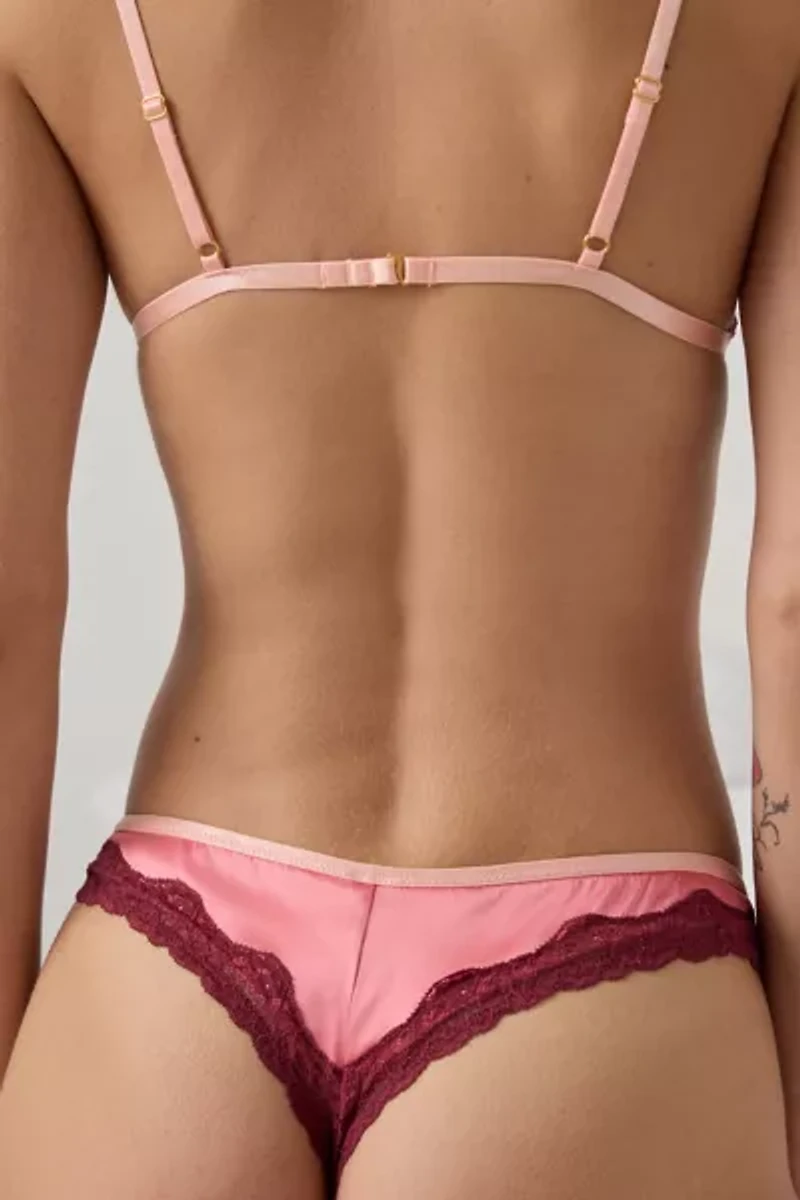 Wild Lovers Thea Lace Trim Satin Thong
