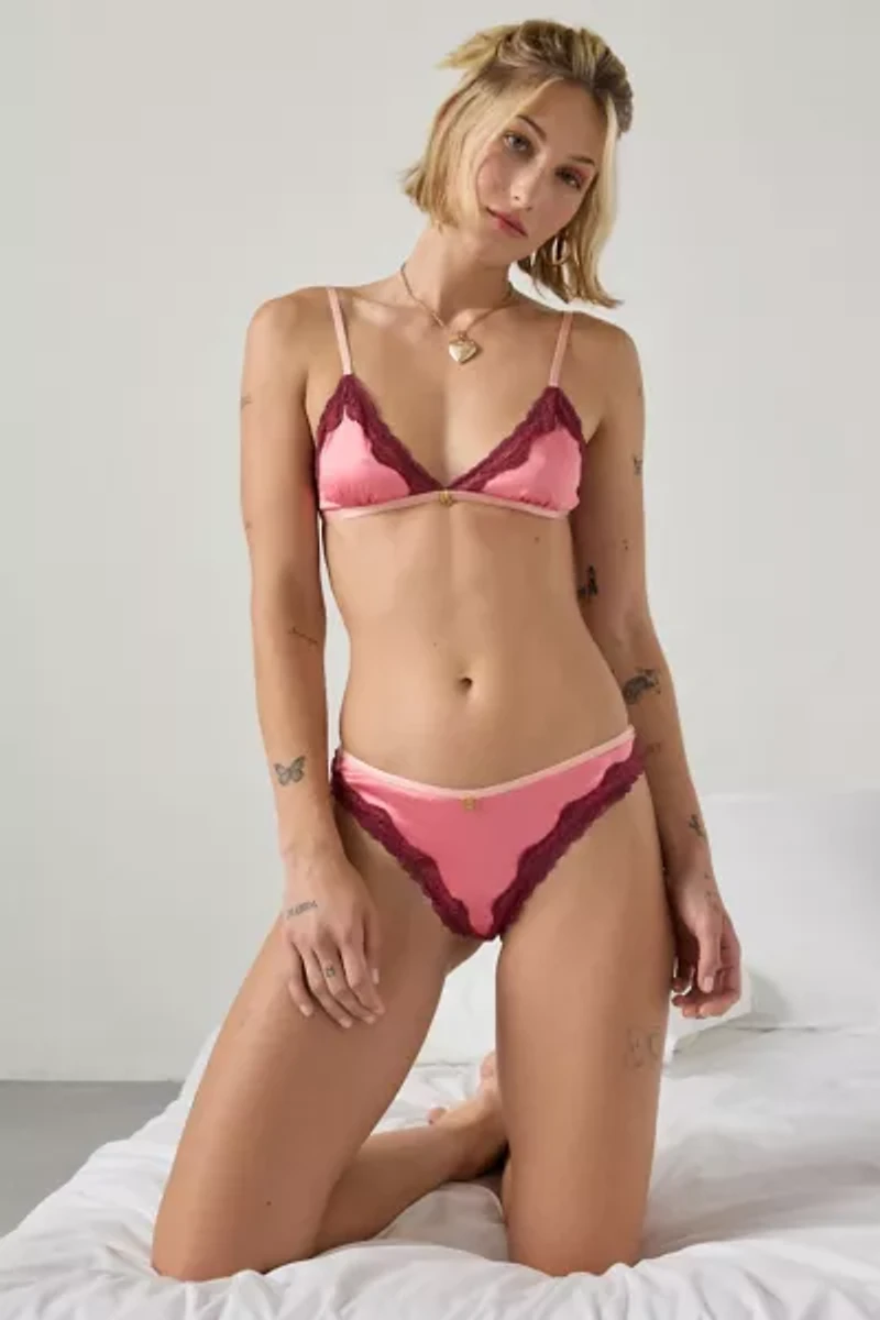 Wild Lovers Thea Lace Trim Satin Thong