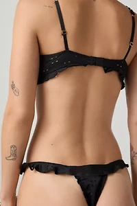 Wild Lovers Aria Eyelet Lace Bow Detail Thong