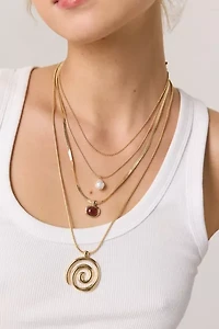 Saturn Swirl Layering Necklace Set