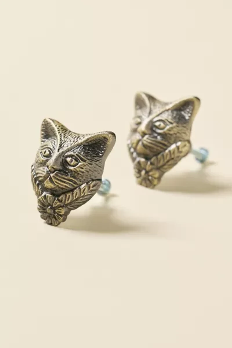Lilou Cat Metal Knob - Set Of 2