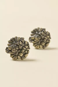 Fleur Flower Bunch Iron Knob - Set Of 2