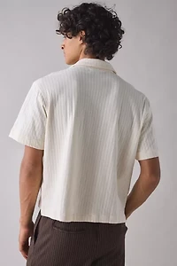 UO Ribbed Knit Cotton Boxy Short Sleeve Shirt