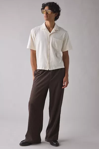 UO Ribbed Knit Cotton Boxy Short Sleeve Shirt