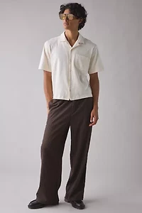 UO Ribbed Knit Cotton Boxy Short Sleeve Shirt