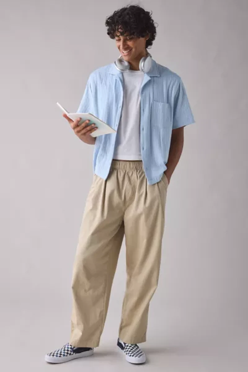 UO Ribbed Knit Boxy Short Sleeve Shirt