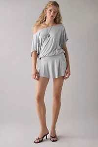 UO Total Eclipse Draped Jersey Knit Off-The-Shoulder Mini Dress