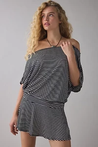 UO Total Eclipse Draped Jersey Knit Off-The-Shoulder Mini Dress