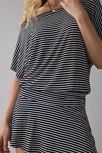 UO Total Eclipse Draped Jersey Knit Off-The-Shoulder Mini Dress