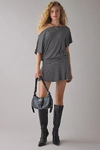 UO Total Eclipse Draped Jersey Knit Off-The-Shoulder Mini Dress
