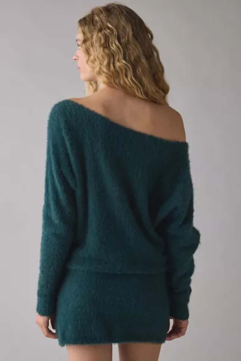 UO Swit-er Knit Off-The-Shoulder Mini Dress