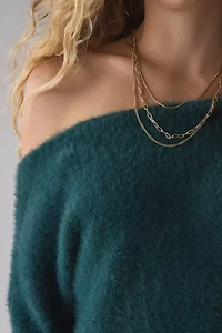 UO Swit-er Knit Off-The-Shoulder Mini Dress