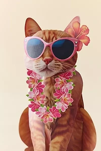 FreshCut Paper Orange Tabby Cat Pop-Up Greeting Card