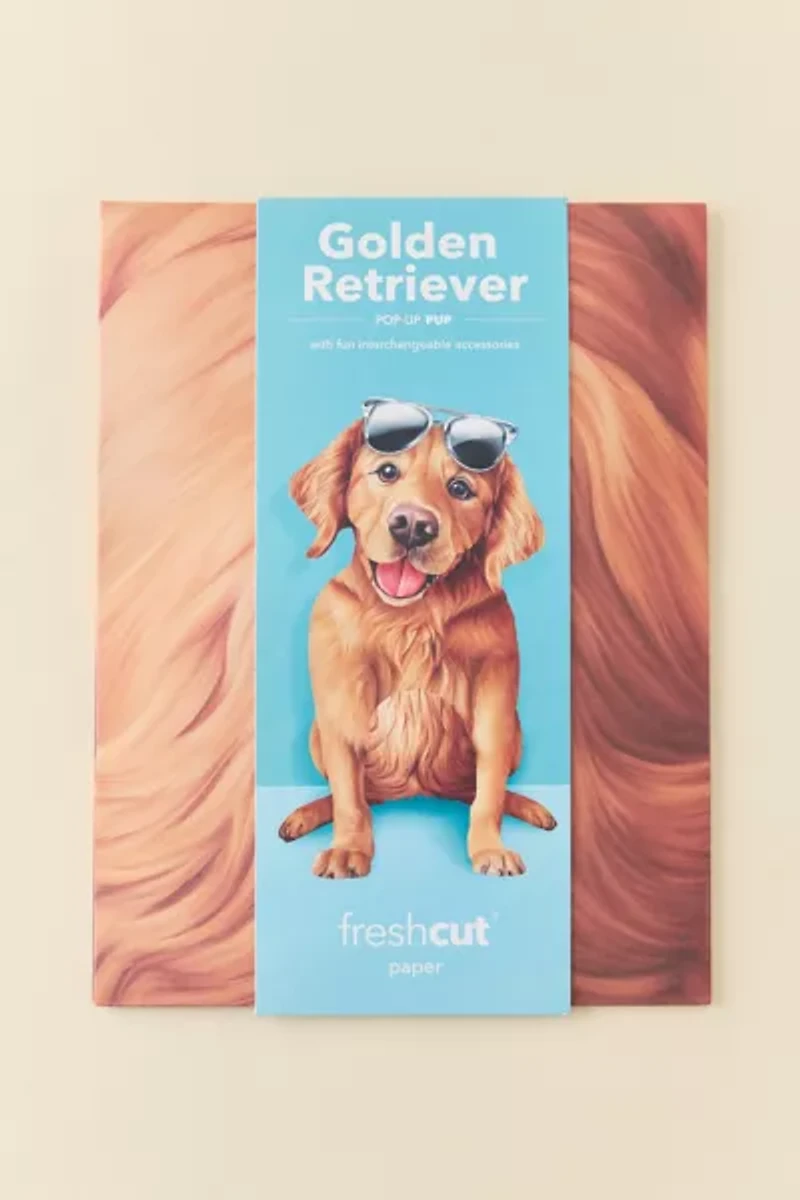FreshCut Paper Golden Retriever Pop-Up Greeting Card