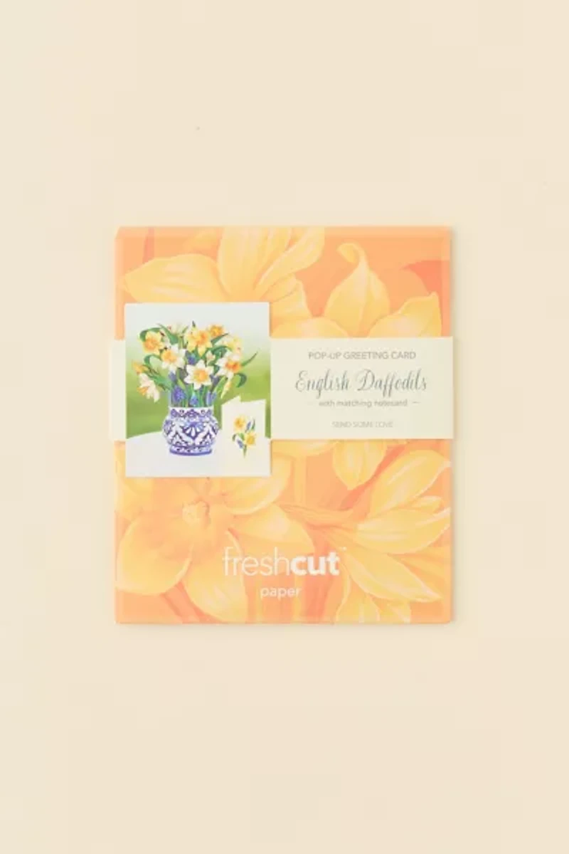 FreshCut Paper Mini English Daffodil Pop-Up Greeting Card