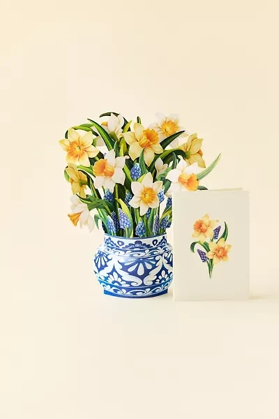 FreshCut Paper Mini English Daffodil Pop-Up Greeting Card
