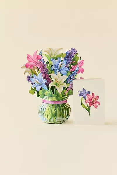 FreshCut Paper Mini Lilies & Lupines Pop-Up Greeting Card